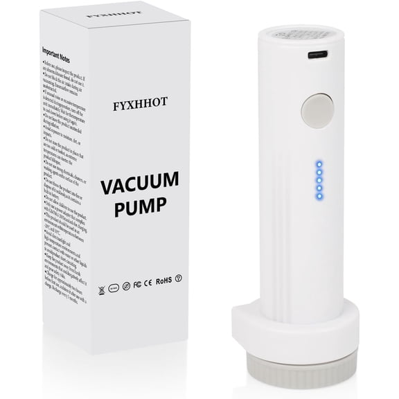 Cordless Electric Vacuum Pump for Vacuum Storage Bags Travel, Travel Air Pump, Portable USB Rechargeable Seal & Compression Bag Pump Space Saver for Clothes, Blankets & Bedding (Without Storage Bags)