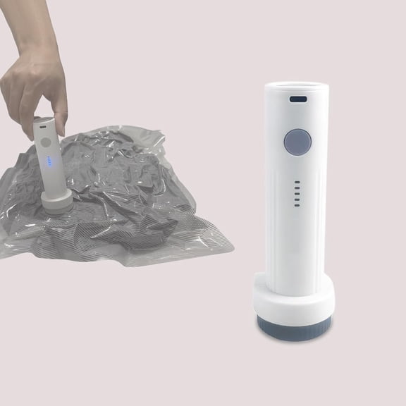 Cordless Electric Vacuum Pump for Storage Bags, Portable USB Rechargeable Air Pump with 1500mAh Battery, 25W Travel Space Saver for Bedding & Clothes