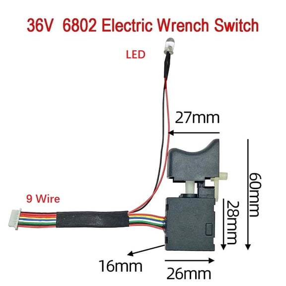 Cordless Electric Wrench Switch Electric Drill Speed Control Trigger Switch 36V