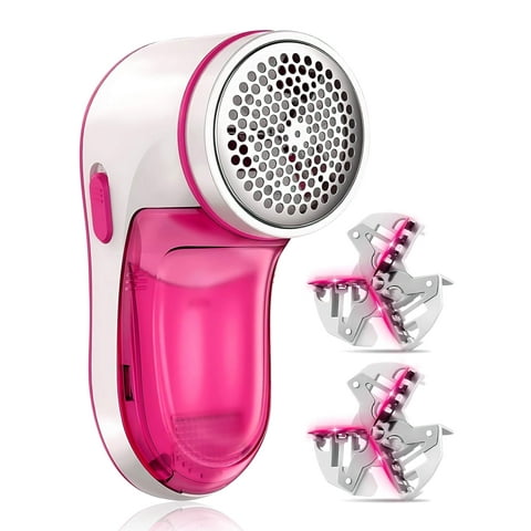 Cordless Fabric Shaver, Rechargeable Lint Remover, Electric Lint Shaver Sweater Defuzzer with 2 Replaceable Stainless Steel Blades, Remove Clothes Fuzz, Pills, Bobbles