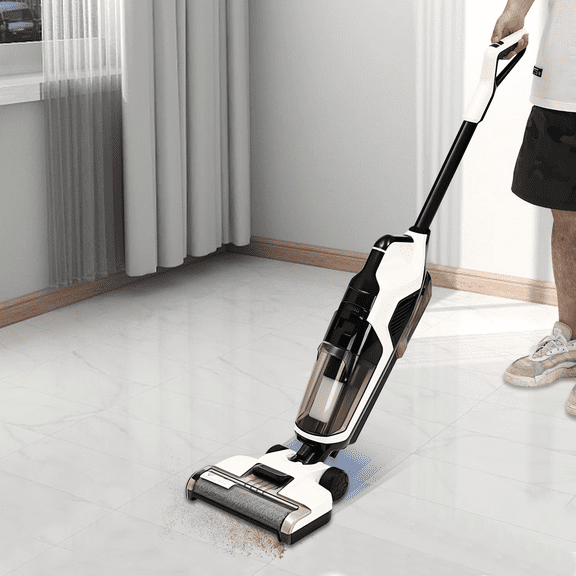 Cordless Floor Vacuum Cleaner, Wet & Dry Cleaning, Self-Cleaning Battery Powered