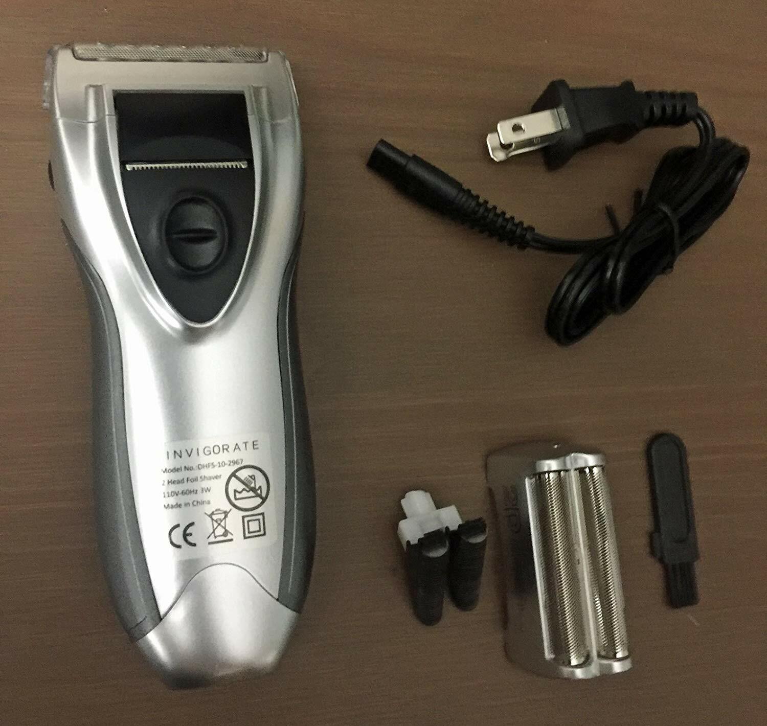 Cordless Foil Shaver for Men Double Head Electric Rechargeable Travel