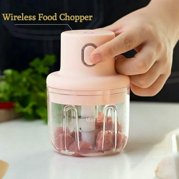 Cordless Food Chopper, Food Chopper Garlic Masher, Electric Garlic Masher, Mini Garlic Masher Small,1 x cup 1 x blade 1 x charging cable