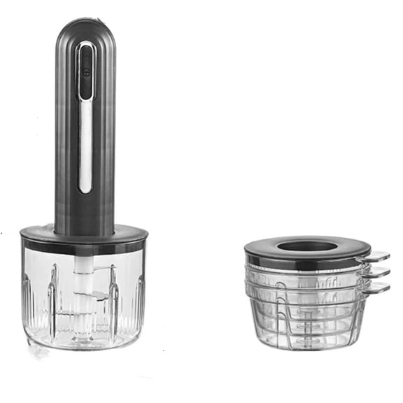 Cordless Food Processor Electric Vegetable Chopper,USB Rechargable Compact Meat Grinder with 4 Cups & 2 Slicers for Baby Foods Kitchen,Mincing Pureeing Onion Garlic Chili & Spices(Black)