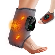 Cordless Foot Ankle Massager with Heat, Ankle Heating Pad, Rechargeable Heated Foot Brace Wrap, 6 Heating, 3 Massage Modes, Adjustable Timer, Gray Single One