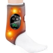 Cordless Foot Ankle Massager with Heat, Ankle Heating Pad, Rechargeable Heated Foot Brace Wrap, 6 Heating, 3 Massage Modes, Adjustable Timer, Gray Single One