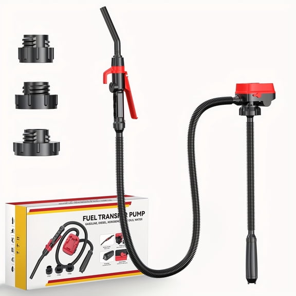 Cordless Fuel Transfer Pump Compatible with DeWalt 20V & Milwaukee 18V Batteries, 3.2 GPM Portable Fuel Pump with 51'' Hose and 3 Adapters, Gas Can Pump for Diesel, Gasoline(Bare Tool)