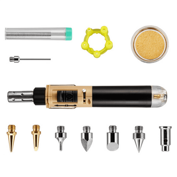Cordless Gas Soldering Iron Heat Blower Torch Self- Instant Adjustable Flame Control Welding Tool,B