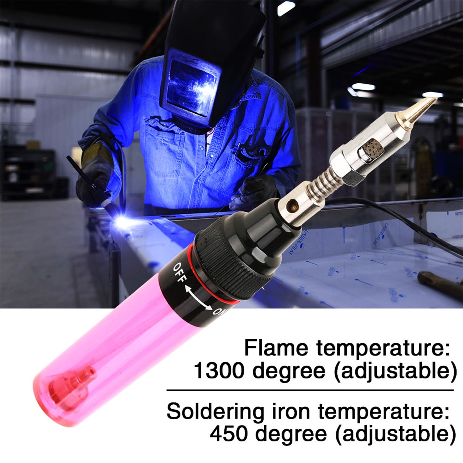 Cordless Gas Soldering Iron Pure Butane Torch Welding Pen Tool 1300