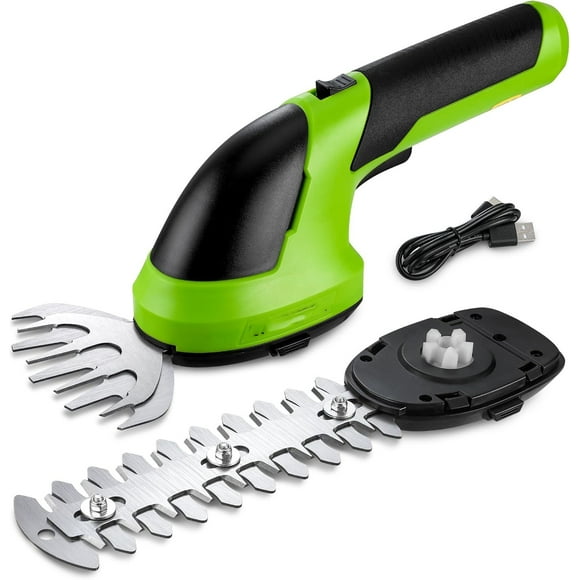 Cordless Grass Shear & Shrubbery Trimmer - 2 in 1 Handheld 7.2V Electric Grass Trimmer Hedge Shears/Grass Cutter Rechargeable Lithium-Ion Battery and Type-C Cable Included