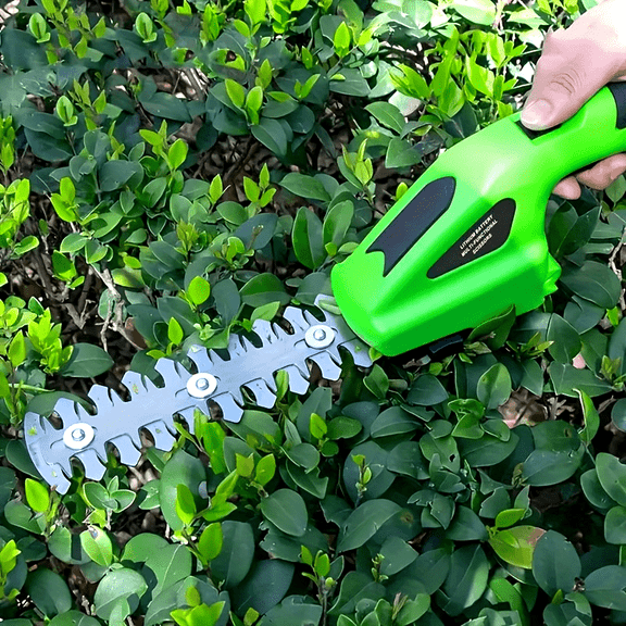 Cordless Grass Shear & Shrubbery Trimmer - 2 in 1 Handheld Electric Grass Trimmer Hedge Shears/Grass Cutter with Rechargeable 2000 mAh Lithium-Ion Battery, Ideal for Garden Lawn Maintenance