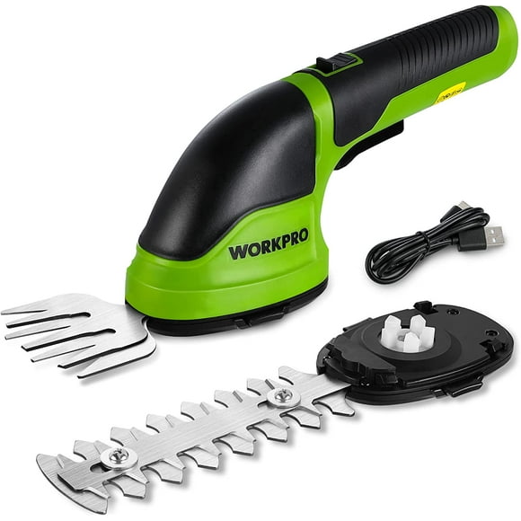 Cordless Grass Shear & Shrubbery Trimmer - 2 in 1 Handheld Hedge Trimmer Electric Grass Trimmer Hedge Shears/Grass Cutter Rechargeable Lithium-Ion Battery and Type-C Cable Included (Green)