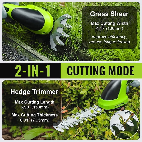 Cordless Grass Shear & Shrubbery Trimmer & Weed Puller Tool - Upgraded Power Motor for Efficient Gardening
