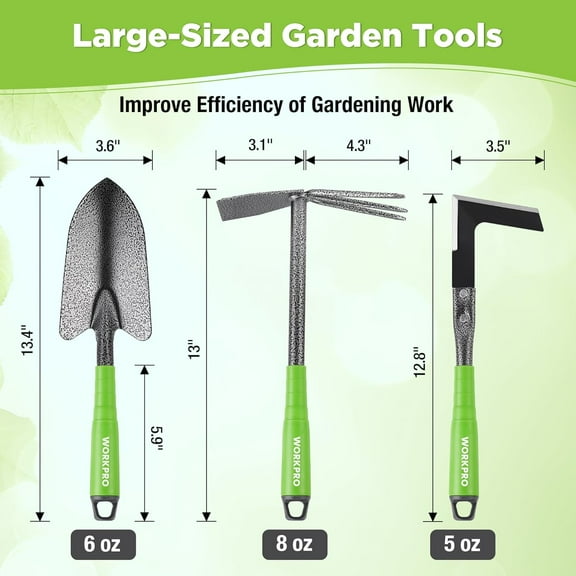 Cordless Grass Shear & Shrubbery Trimmer and Heavy Duty6-Piece Garden Tool Set