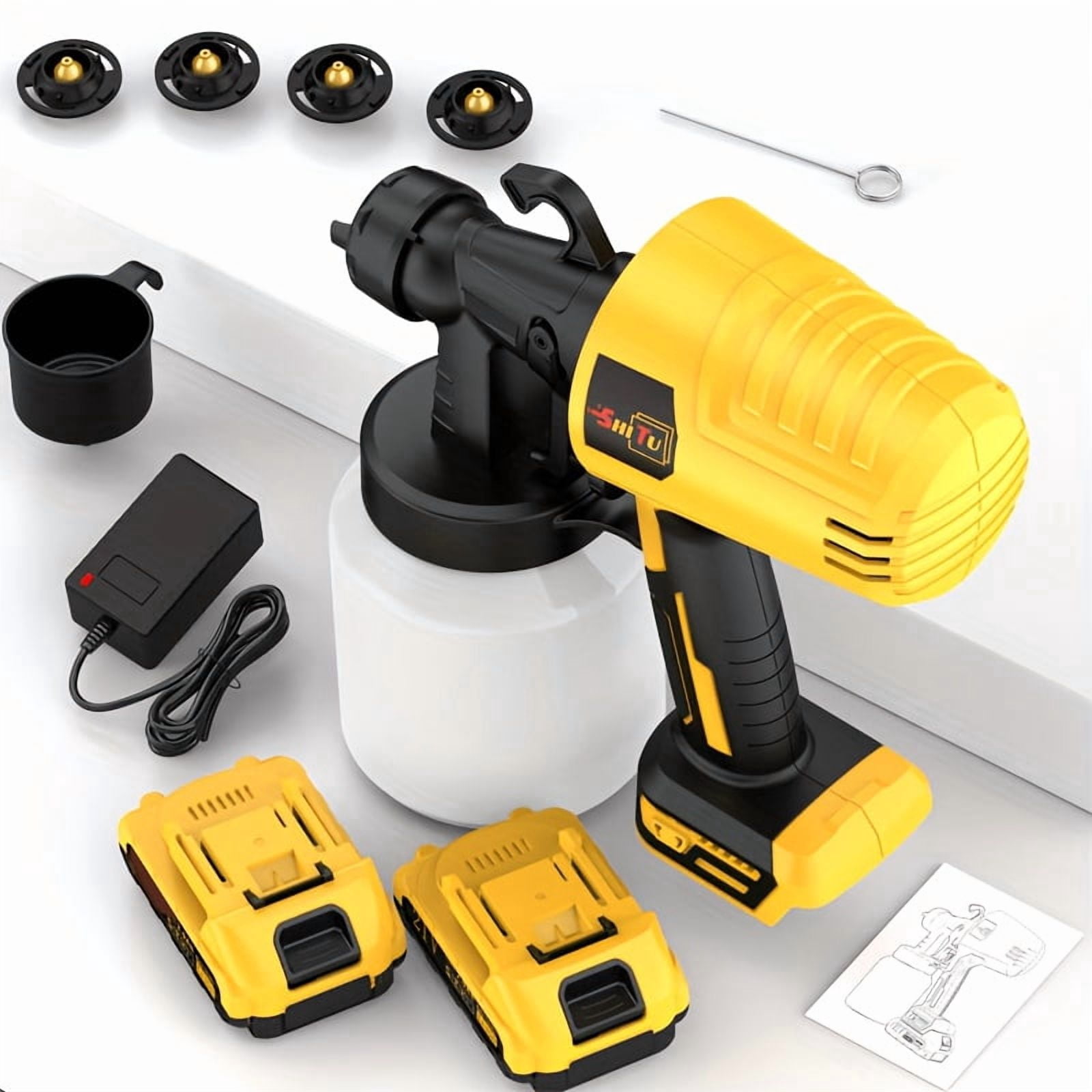 Cordless HVLP Paint Sprayer, Rechargeable Handheld Spray Gun for ...