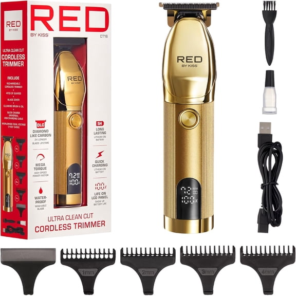 Cordless Hair & Beard Trimmer For Men, Water-Proof Professional Rechargeable Hair Clipper, Lcd Display Precision Blade Trimmer