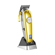 Cordless Hair Clipper with Charging Stand, TTOOGO Professional Metal Body Barber Trimmer with LCD Display, Turbo Mode, Adjustable Blade, 6 Guide Combs for Men Salon Use