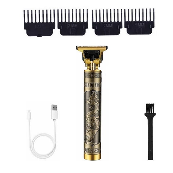 Cordless Hair Clipper Pro Beard Trimmer T-Blade USB Rechargeable for Men Bronze