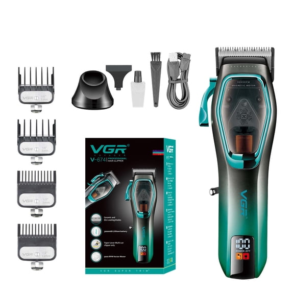 Cordless Hair Clipper,TTOOGO Professional Hair Trimmer with LED Display, 3000mAh Battery, DLC Blade, USB Charging Base for Home and Barber Use