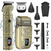 NEXPURE Hair Clippers for Men - Professional Beard Trimmer for Hair, Beard, Nose and Body, Waterproof Cordless Hair Trimmer, Beard Grooming Kit, Gifts