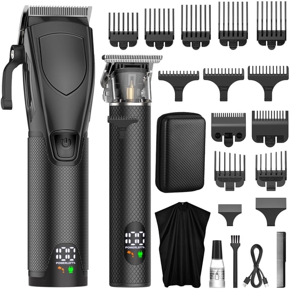 Hair Clippers & Beard Trimmer for Men, Cordless Rechargeable Haircut Clipper Kit with Adjustable Blade and LED Display