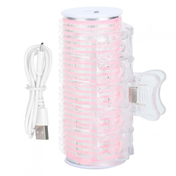 Cordless Hair Roller, USB Portable Hair Roller Bangs Curling Hair Styling Tool Mini Electric Hair Curler Pink