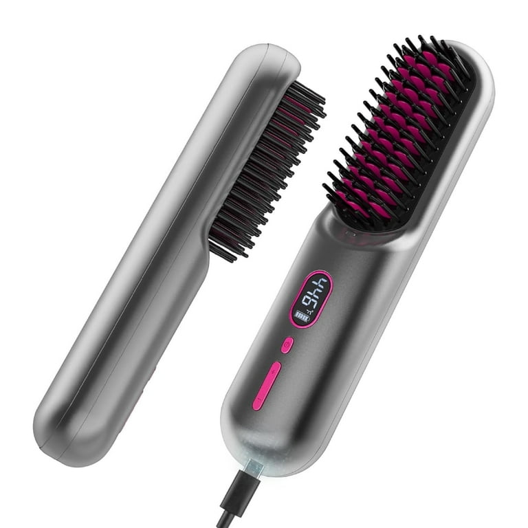 Cordless Hair Straightener Brush Portable Straightening Brush for Travel Mini Ionic Hot Comb Straightener for Women Lightweight on The go Walmart