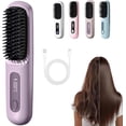 thumbnail image 1 of Cordless Hair Straightener Brush for Short Hair with LCD Temperature Display, Fast Heating Travel Styler, Portable Straightening Brush, 1 of 8