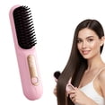 thumbnail image 1 of Cordless Hair Straightener Brush with LCD Display and USB Charge, Mini Travel Hot Brush, 1 of 8
