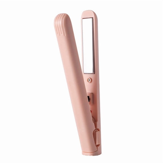 Cordless Hair Straightener and Curler 2 in 1, Portable Hair Straightener, Mini, Lightweight and Small, USB Rechargeable, 10s Fast Heating, Portable Ceramic Flat Iron for Travel