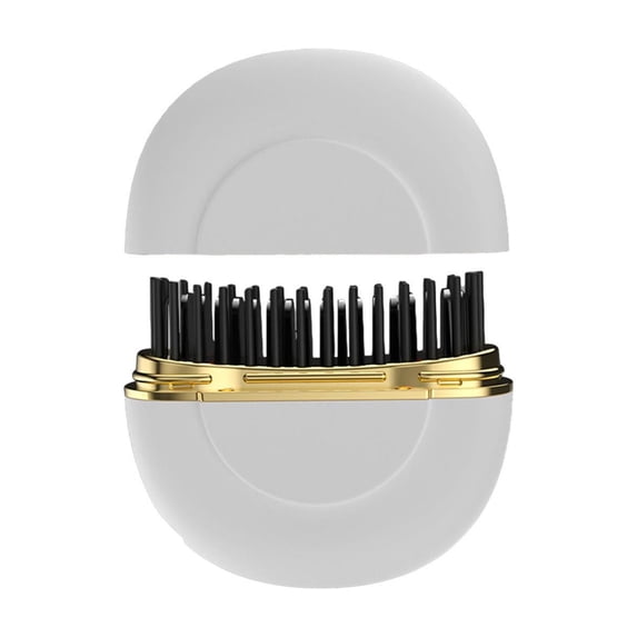 Cordless Hair Straightener & Curler, Mini Cordless Hair Straightener Comb, Wave-Design Bristles, Fast, Smooth Styling, Lightweight Hot Comb & Travel Flat