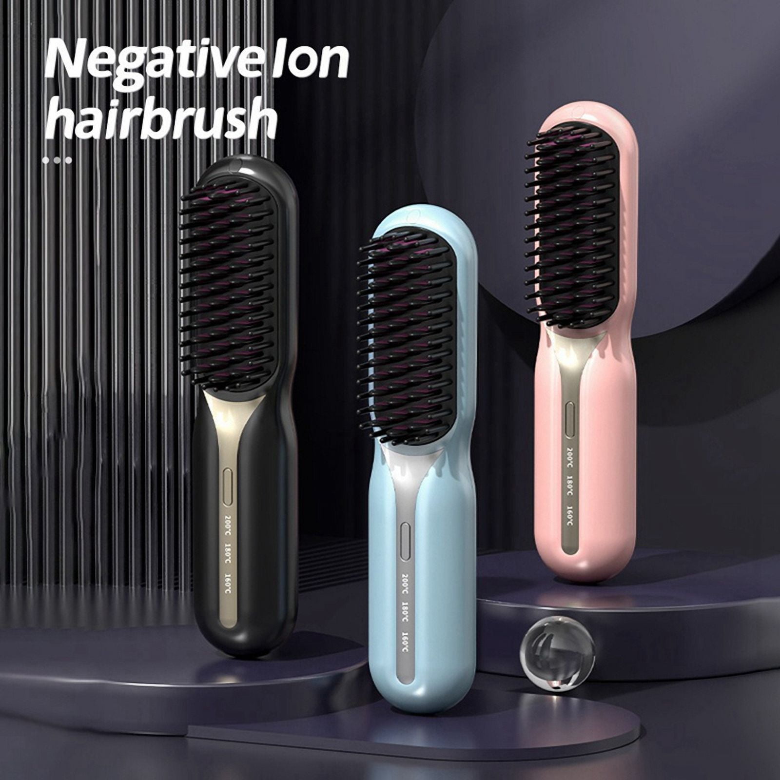 Cordless Hair Straightener Hot Heating Comb Professional Electric Brush for Hair Smoothing Iron Negative Ion Hair Care A