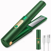 Cordless Hair Straightener (New),Mini Flat Iron,Portable Straightener for Hair,USB-C Rechargeable Ceramic Mini Flat Iron with 5000mA Battery, Adjustable Temperature, Travel Size (Green)