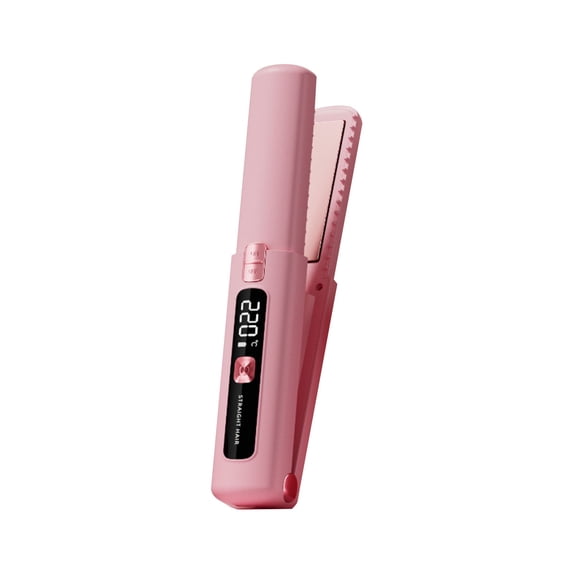 Cordless Hair Straightener, Rechargeable Wireless Flat Iron, Digital Temperature Control Styling Tool, Portable Hair Grooming Device for Travel and Daily Use 8.3 inch,Pink