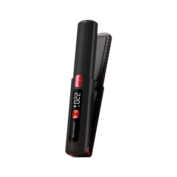 Cordless Hair Straightener, Rechargeable Wireless Flat Iron, Digital Temperature Control Styling Tool, Portable Hair Grooming Device for Travel and Daily Use 8.3 inch,Red