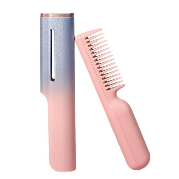 Cordless Hair Straightener USB Fast Heating Wireless Mini for Home Men Women Pink and Blue