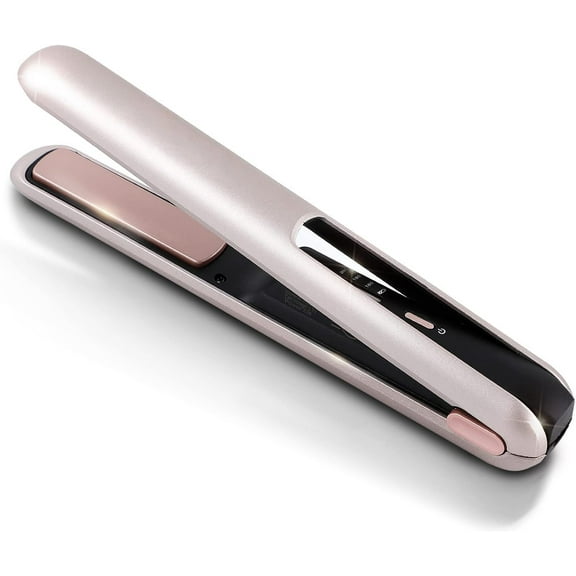 Cordless Hair Straighteners Ceramic Flat Iron Wireless Mini Portable USB Rechargeable Travel Straightener 3 Heating Modes Fast Heat up Rosegol (Rose Gold)