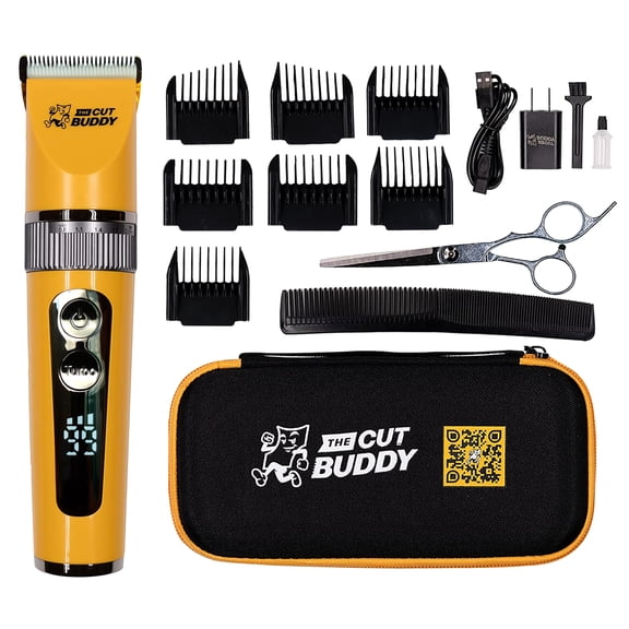 The Cut Buddy Cordless Hair and Beard Clipper with Scissors + Case