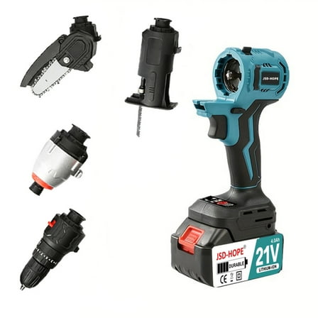 Cordless Hammer Drill and Screwdriver, Multi-Function Lithium-ion Tool for Drilling and Fastening