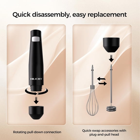 Cordless Hand Blender, 12V Rechargeable Immersion Blender with 60+ Bowl Battery Life, 4-Point Stainless Steel Blade, Variable Speed & Egg Whisk - for Soups, Smoothies, Baby Food
