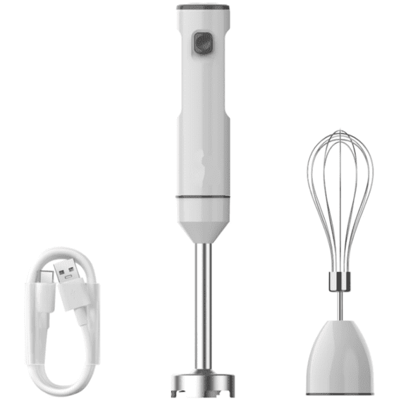 Cordless Hand Blender with whisk for Smoothies, Milkshakes & Soups | Variable speed immersion blender, USB-C rechargeable, Ice crush blade