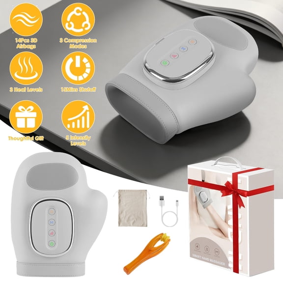 Cordless Hand Massager with 14 Airbags, 3 Massage Modes 5 Intensity Levels 3 Heat Levels for Arthritis Carpal Tunnel Relief,Cordless Hand Massage Tool for Arthritis Carpal Tunnel Pain