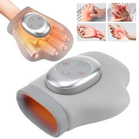 Cordless Hand Massager with Heat Airbag Compression, 3 Heating Levels 3 Modes & 3 Intensities, Portable Hand Relaxation Device for Wrist Finger Palm, Gift for Men Women, Gray