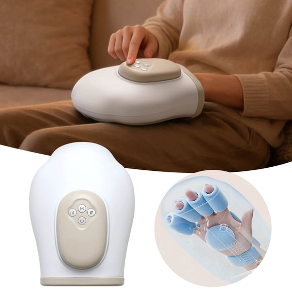 Cordless Hand Massager with Heating & Compression - Portable Therapy Device for Finger, Wrist, and Palm Pain Relief