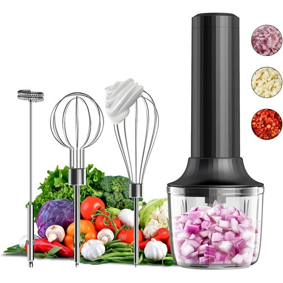 Cordless Hand Mixer , Handheld Mixer Electric Whisk & Milk Frother, Hand Held Mini Mixers, Rechargeable Hand Mixer and Whisker, Food Processor for Cooking, Food Chopper