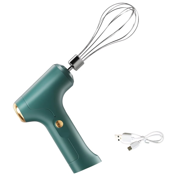Cordless Hand Mixer, Mini Electric Egg Beater, Handheld Whisk for Cream, Cake, Detachable Whisk, Lightweight Design, USB Rechargeable, Green