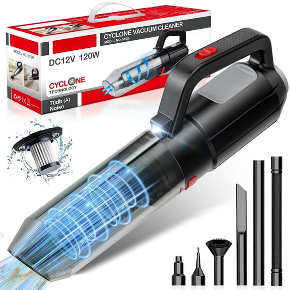 Cordless Handheld Vacuum Cleaner, 12.6V Portable Car Vacuum Cleaner 3 in 1 Cordless Vacuum Air Blower and Hand Pump with LED Light for Home Car Pet Hair