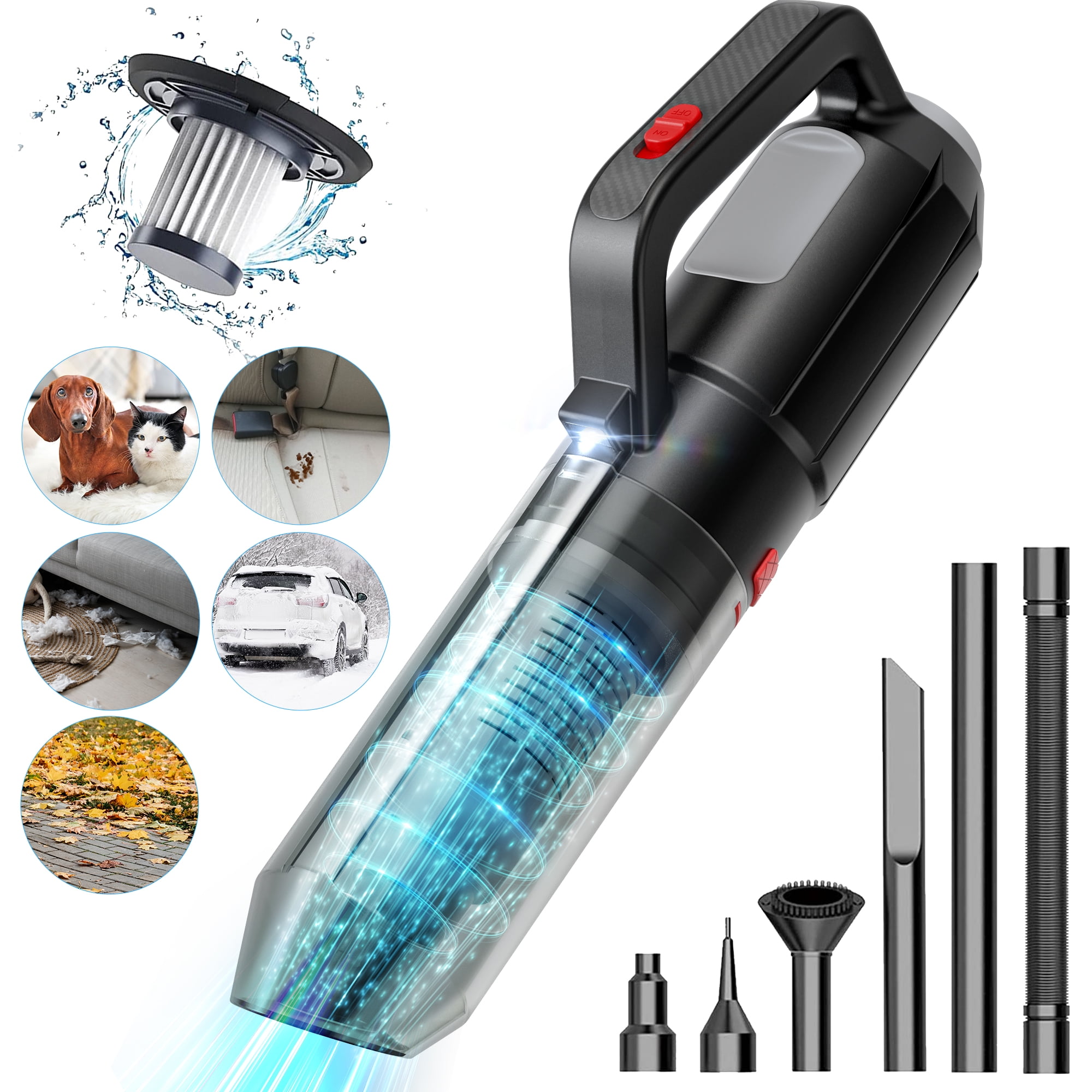 Portable Car Vacuum Cleaner, Doosl 120W Handheld Vacuum Cordless Hand  Vacuum 7.5KPA Powerful Wet Dry Vacuum Cleaner Multi-purpose for Pet Hair  Home