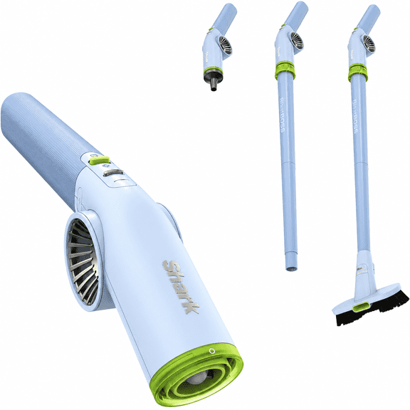 Cordless Handheld Air Blower with Extension Wand, Precision Nozzle and Broom Attachment