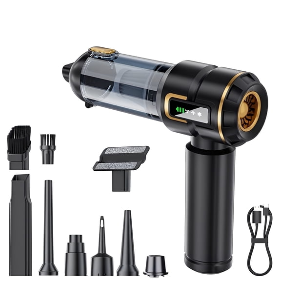 Cordless Handheld Car Vacuum 16000Pa High Power, 4-in-1 Portable Mini Vacuum Cleaner with Air Duster & Blower, Rechargeable for Car, Home & Office